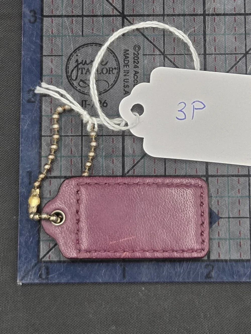 Coach Burnt Burgundy Leather Bag Charm Keychain